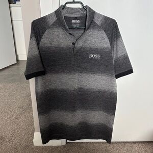 BOSS Men's Ombre Black & Gray Polo